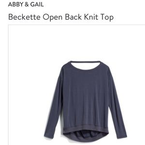 Abby & Gail Open Back Knit Top